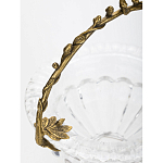 Чаша из прозрачного стекла на ножке с бронзовой ручкой в виде ветки Eden Garden варинант исполнения - 5 | Loft Concept в Ростове-на-Дону