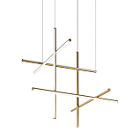 Люстра с 6-ю  пересекающимися цилиндрическими плафонами на тонких тросах Trumpet tube варинант исполнения - 1 | Loft Concept в Ростове-на-Дону