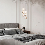 Подвесной светильник с плафонами в виде 3-х сфер из рельефного акрила Morgaine Spheres Gold Light варинант исполнения - 3 | Loft Concept в Ростове-на-Дону