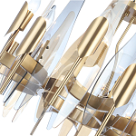 Люстра с вертикальными стеклянными элементами и металлическим каркасом цвета Латунь Vertical Glass варинант исполнения - 3 | Loft Concept в Ростове-на-Дону