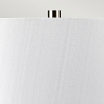 Настольная лампа с круглым фарфоровым основанием ручной работы с покрытием глазурью и белым абажуром из искусственного шелка Elstead Lighting варинант исполнения - 3 | Loft Concept в Ростове-на-Дону