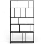 Стеллаж из металла широкий Wide Menzie Metal Rack Black варинант исполнения - 2 | Loft Concept в Ростове-на-Дону
