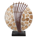 Настольная лампа из перламутра и дерева на подставке Indonesian Shell варинант исполнения - 1 | Loft Concept в Ростове-на-Дону