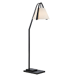 Торшер с черным каркасом и белым тканевым абажуром в форме конуса Stylish Solution варинант исполнения - 1 | Loft Concept в Ростове-на-Дону