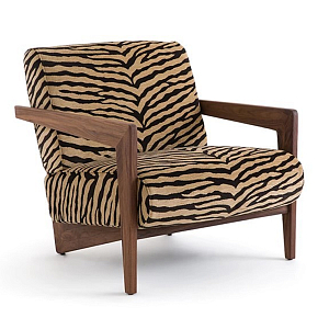 Кресло с обивкой из шенилла с тигровым принтом Tiger Chair