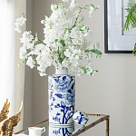 Ваза цилиндрической формы с крышкой и синим цветочным узором на белом фоне Blue & White Ornament варинант исполнения - 5 | Loft Concept в Ростове-на-Дону