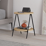 Стол приставной с 2-мя круглыми столешницами из дерева ESSEL OAK варинант исполнения - 6 | Loft Concept в Ростове-на-Дону