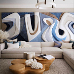 Арт-объект ручной работы Blue Abstraction из 4-х панелей варинант исполнения - 1 | Loft Concept в Ростове-на-Дону