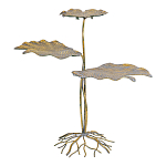 Столик приставной с тремя столешницами Тропические листья Tropical Forest gold варинант исполнения - 1 | Loft Concept в Ростове-на-Дону