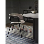 Стул полукруглый с каркасом из металла и мягким сиденьем и спинкой Soft Chenille варинант исполнения - 5 | Loft Concept в Ростове-на-Дону