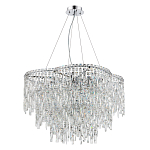 Люстра подвесная с хрустальными подвесками и металлическим основанием цвета Хром Ludivine Lighting варинант исполнения - 1 | Loft Concept в Ростове-на-Дону