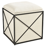 Пуф бежевый с черной металлической рамой Beige Pouf варинант исполнения - 4 | Loft Concept в Ростове-на-Дону