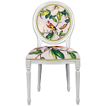 Стул светло-серый из натурального бука с изображением птицы в саду Blooming Colored Birds варинант исполнения - 1 | Loft Concept в Ростове-на-Дону