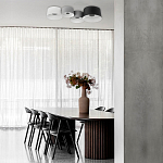 Потолочный светильник с 2-мя цилиндрическими абажурами серого и черного цвета Urban Dome варинант исполнения - 7 | Loft Concept в Ростове-на-Дону