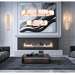 Люстра с 2-мя кольцами с текстурным природным рисунком IceFlame варинант исполнения - 6 | Loft Concept в Ростове-на-Дону